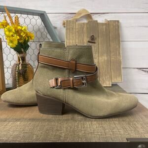 Coach Pauline Suede Buckle Ankle Bootie Size 6.5
